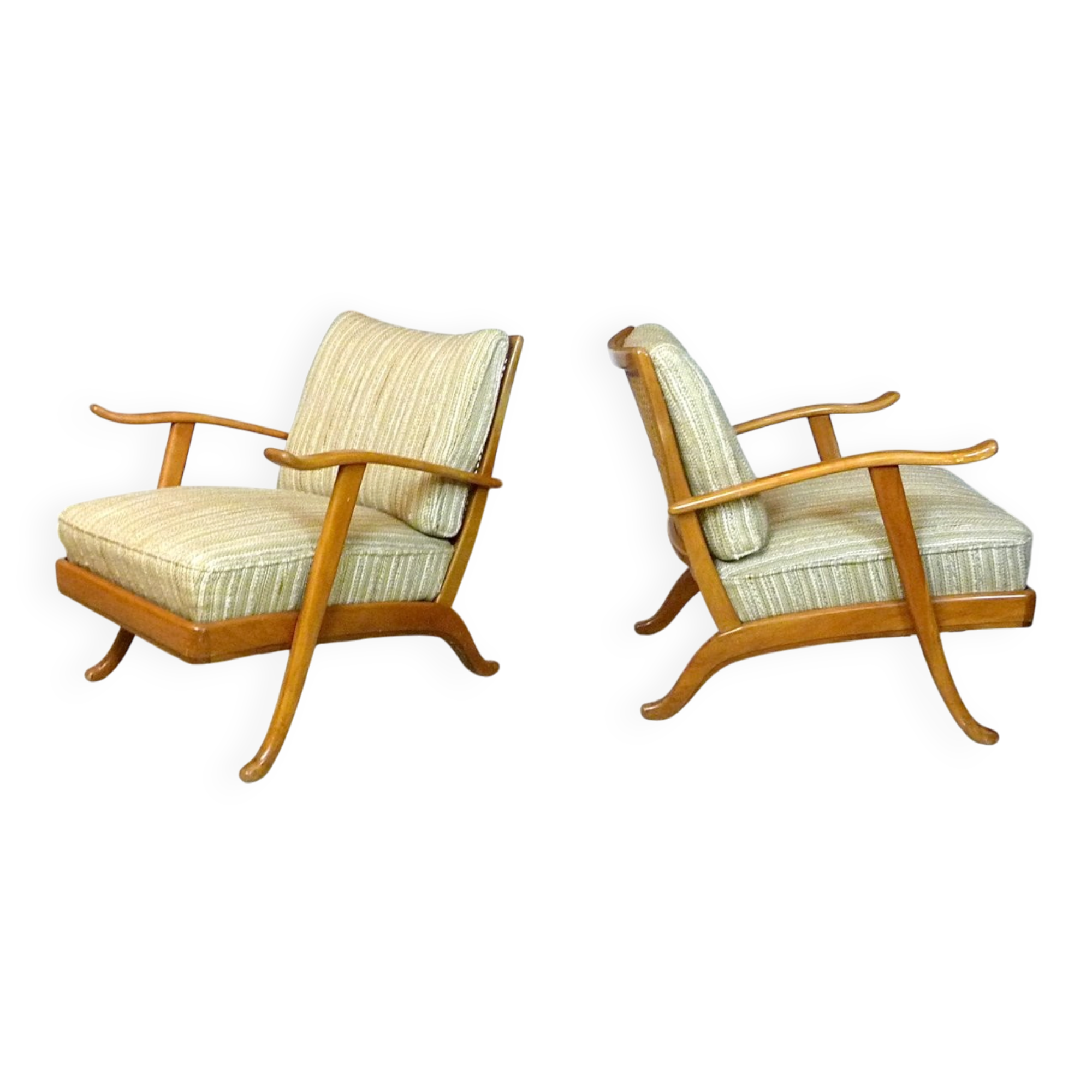 Ensemble de 2 fauteuils des années 50 de style mid-century de Wilhelm Knoll, Allemagne.