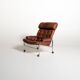 Leather and chrome-plated steel armchair, Sweden, 1960s/70s
