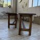 Set of two rustic oak farm benches 2m