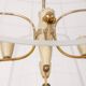 Lustre vintage années 50 en laiton et verre décoré design italien