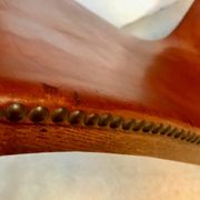 Set of 2 Spanish high-back leather slipper chairs by Pierre Lottier, 1950s