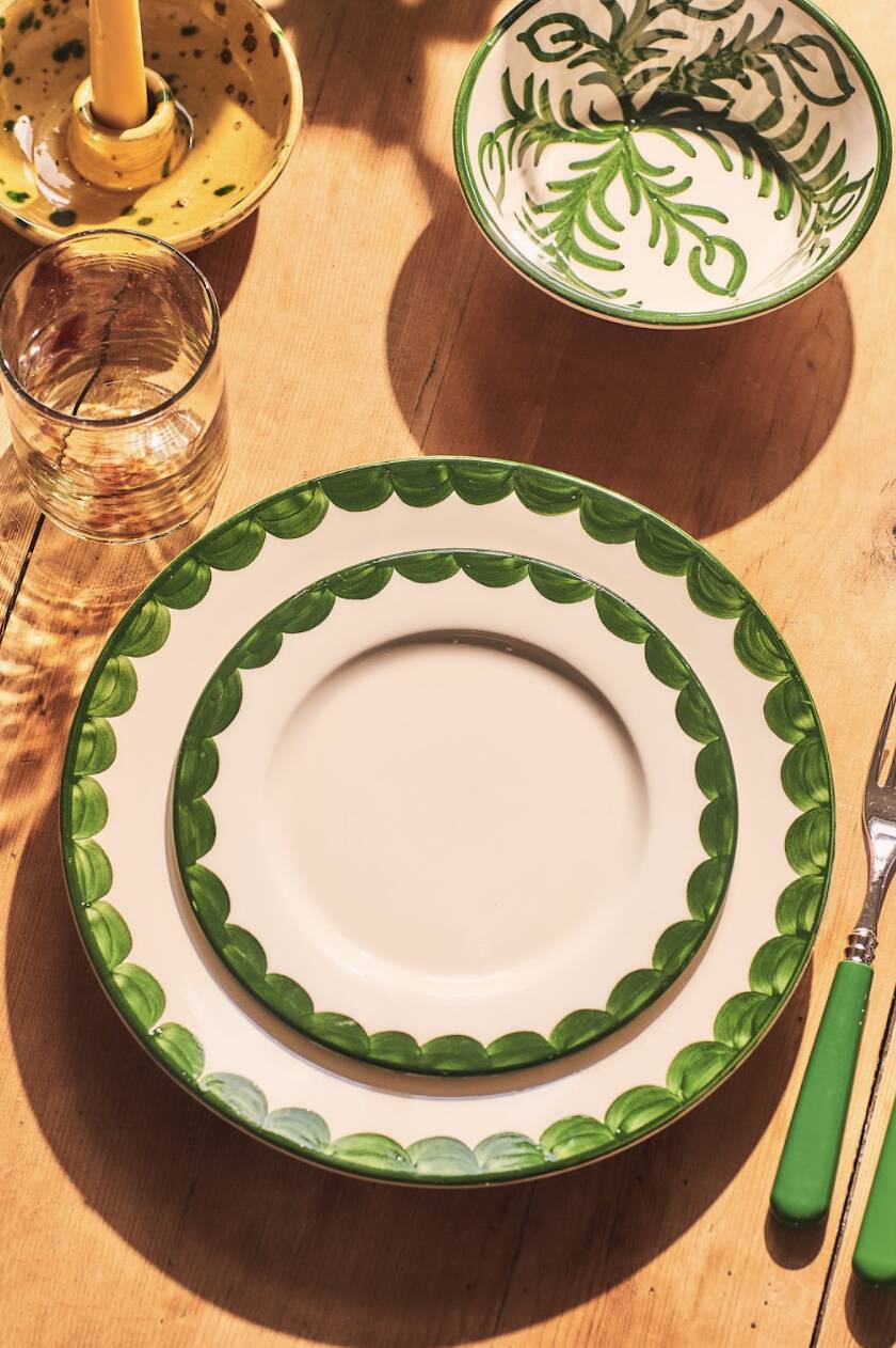 Set of 2 green bowls