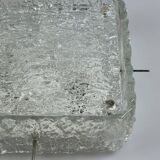 60s 70s ice glass flush mount ceiling lamp by Kaiser Leuchten Germany
