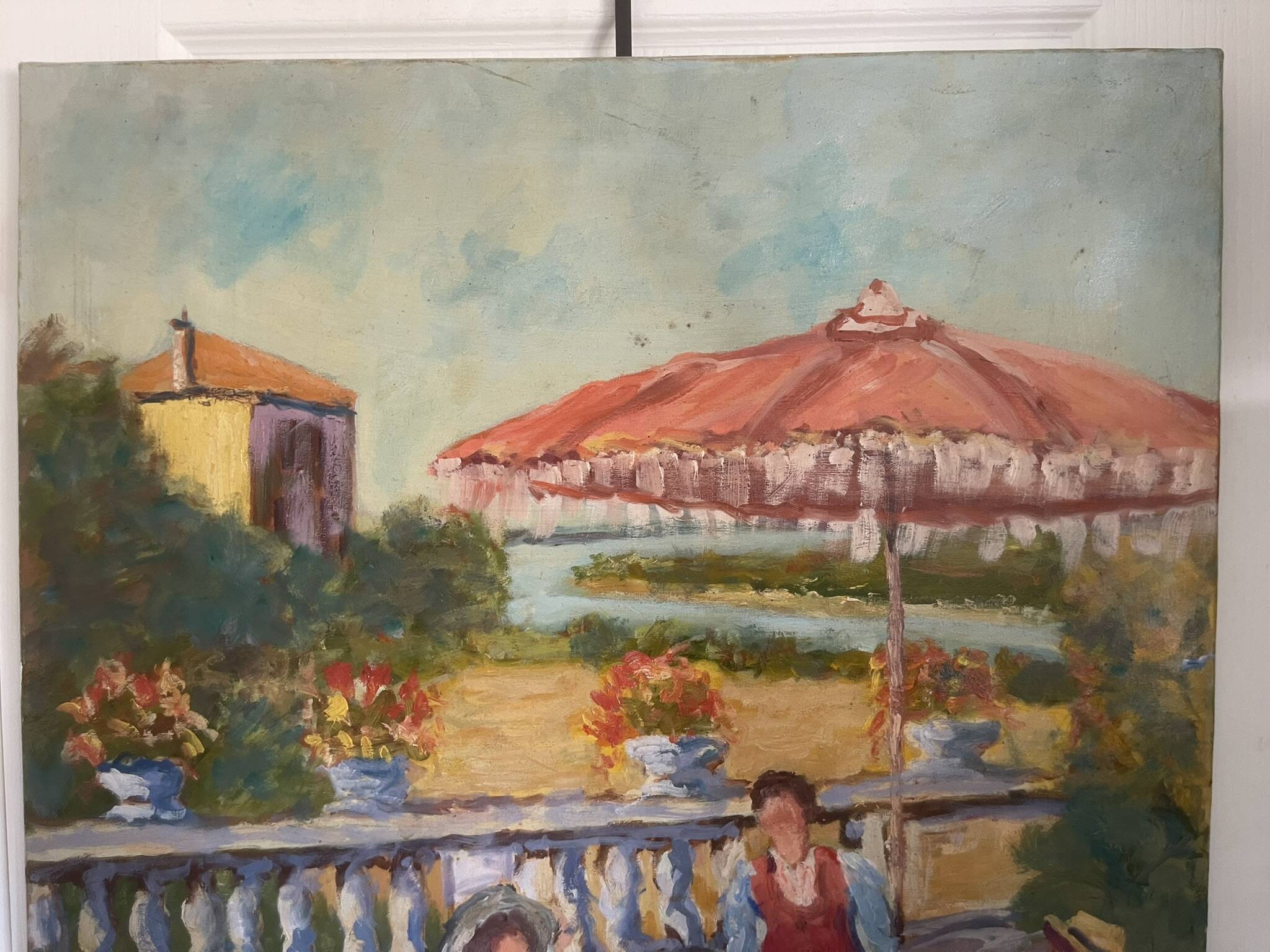 Ancient painting oil canvas pharaohs italy provence sun family