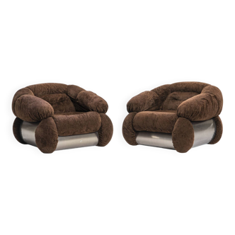 Pair of Armchairs by Adriano Piazzesi, Italy 1970s