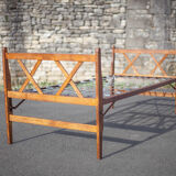 Old wood folding bed, reconstruction period bed, daybed