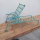 Lot 2 chaises longues anciennes fer forgé et ses 2 guéridons