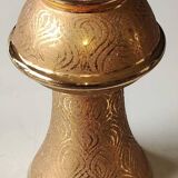 Ball vase stamped Verrerie de Monaco/Monte Carlo. In gold granite glass