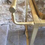 Desserte bar vintage two brass trays
