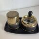 Vintage 1970s smoking set — Spinning ashtray + cigarette case