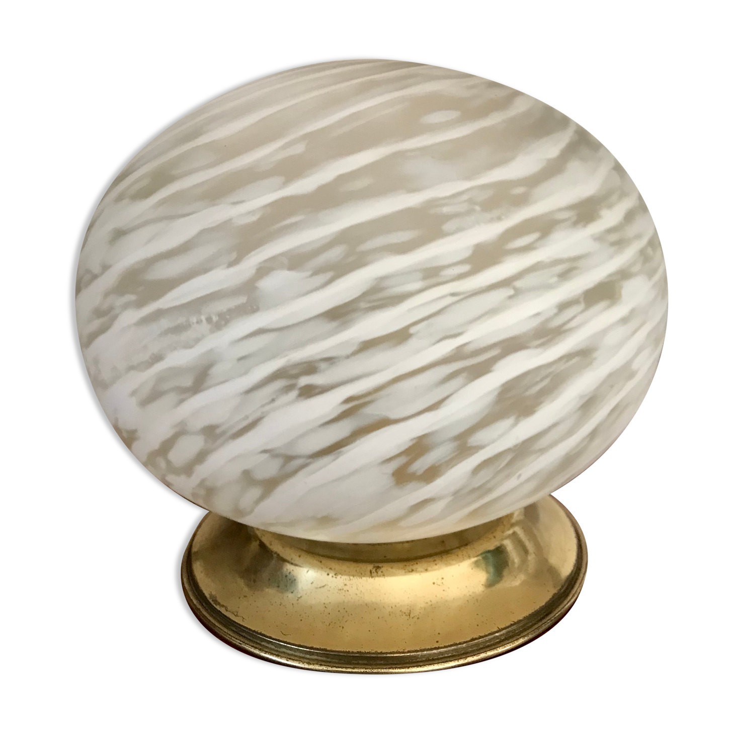Lampe laiton et verre de Murano vintage