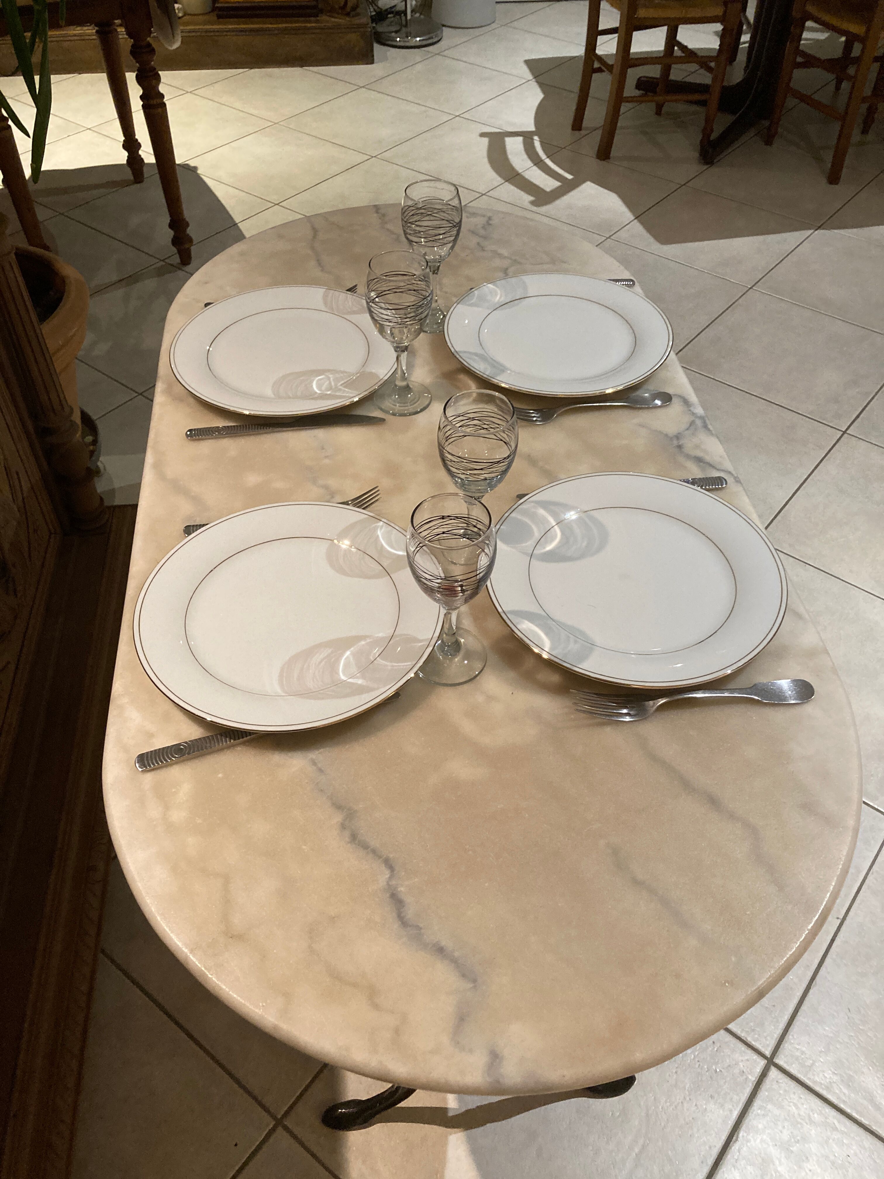 Marble bistro table