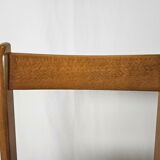 Ensemble de quatre chaises en hêtre et cuir
