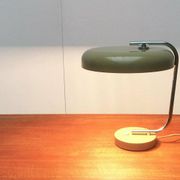 Minimalist German table lamp from the mid-century space age by Hustadt Leuchten, 1960s.