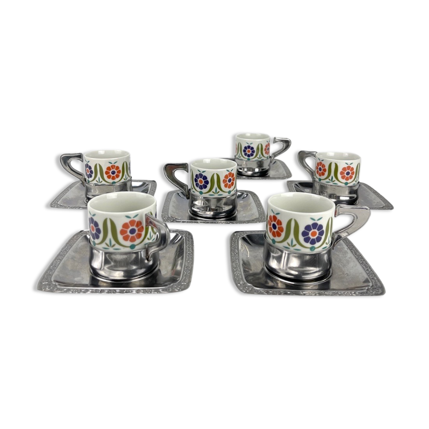 Espresso porcelain and stainless steel service 70