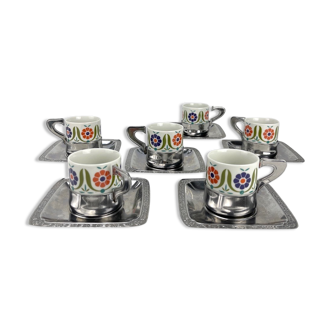 Espresso porcelain and stainless steel service 70