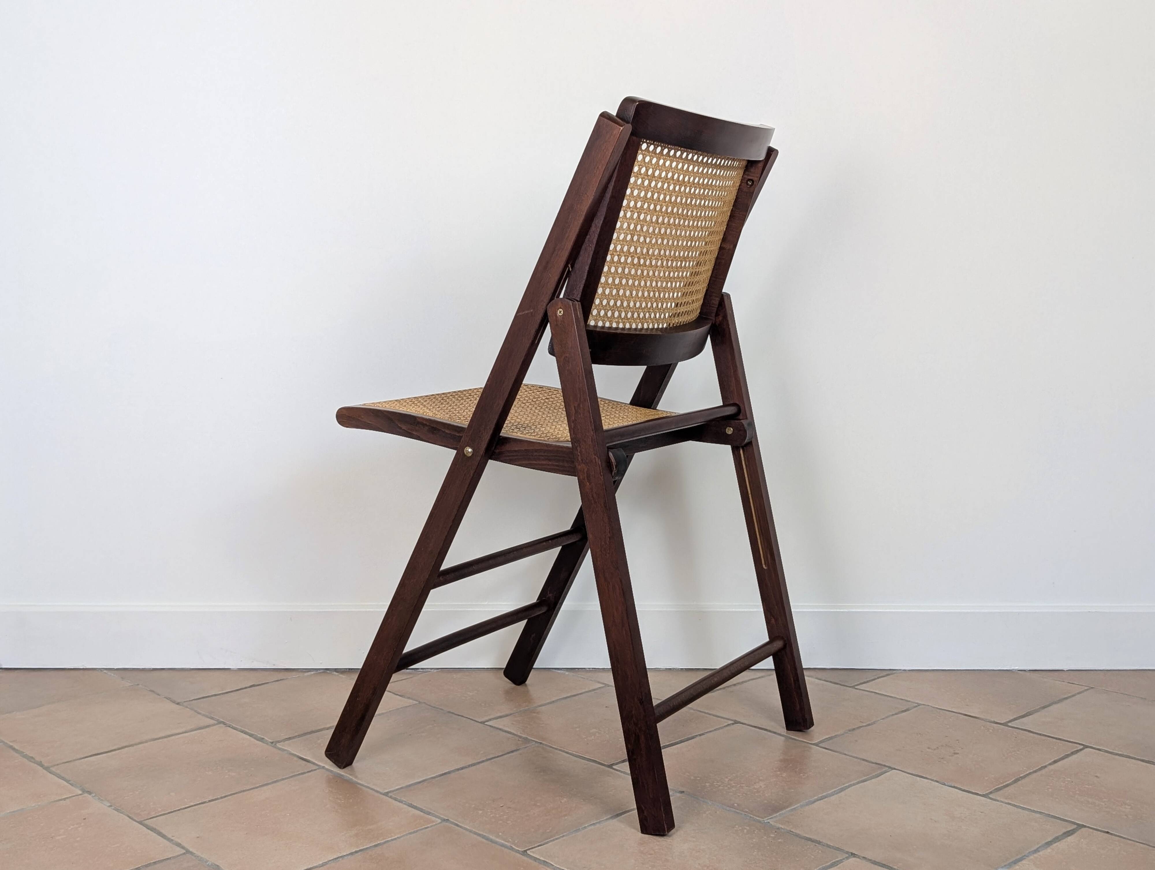 Vintage caned folding chair