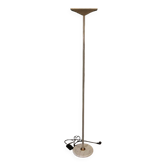 Lampadaire halogène 1980 aluminium brossé base en marbre design français