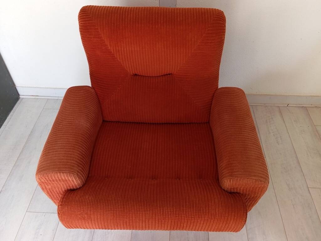 70s corduroy space age armchair