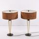 Stiffel Table lamps set Rare with original shade, 1950 USA.