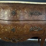 Curved marquetry commode – marble top