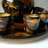 Service a liqueur en faience schramberg majolica style saint jean du desert