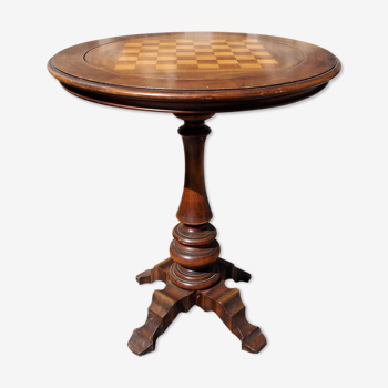 Table échiquier en bois