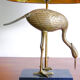 Imposing sculpture heron brass lamp 50 years