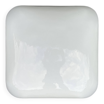 Grand plafonnier ou applique carré opaline verre de lait blanc