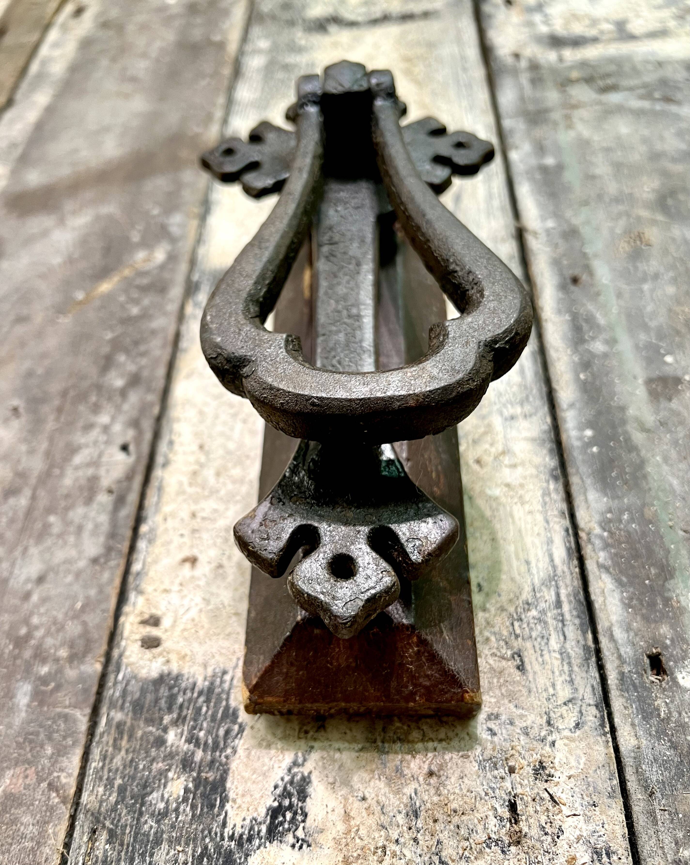 Support Selle Cheval Ancien - Fer Forgé - 19ème Siècle - Rare