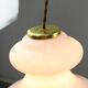Mid-century italian green glass & brass pendant lamp