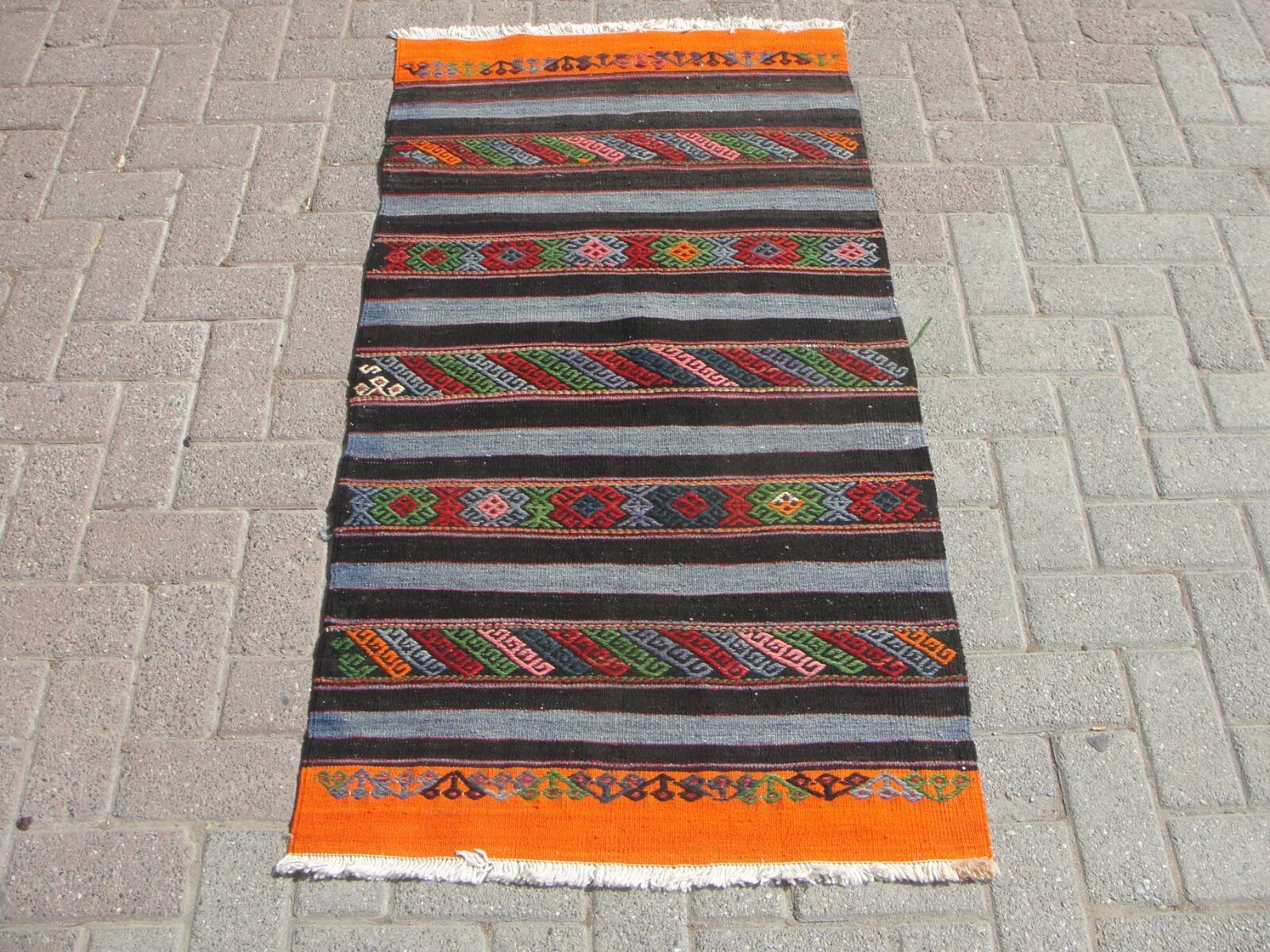 3x5 Anatolian Kilim rug - Geometric design Kilim handmade rugs