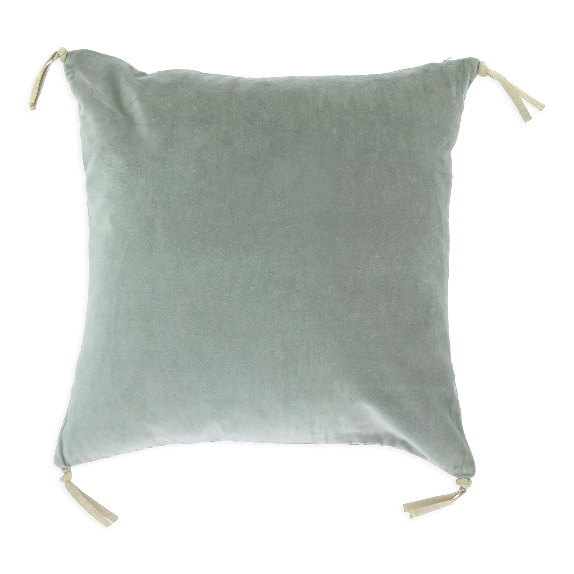 Velvet cushion 45x45cm celadon color