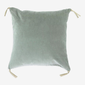 Velvet cushion 45x45cm celadon color
