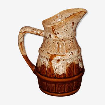 Flaming pitcher-scale ceramic barrel-shaped from the Faiencerie Revol