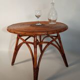 Rattan coffee table circa 1955