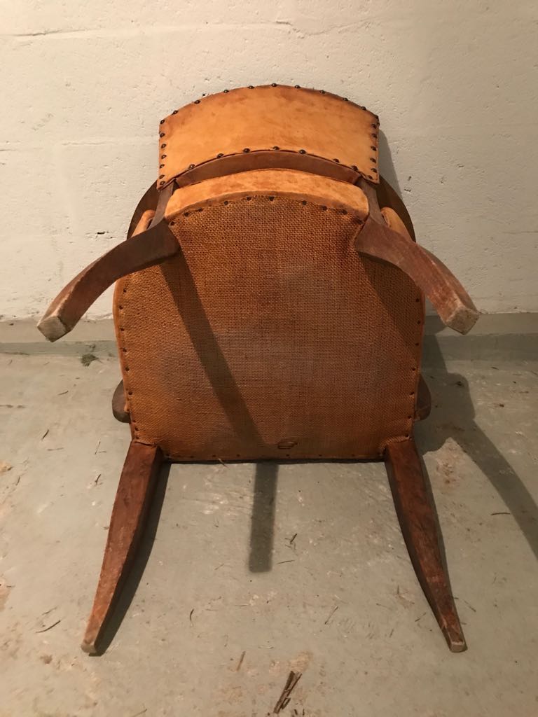 Fauteuil bridge en cuir