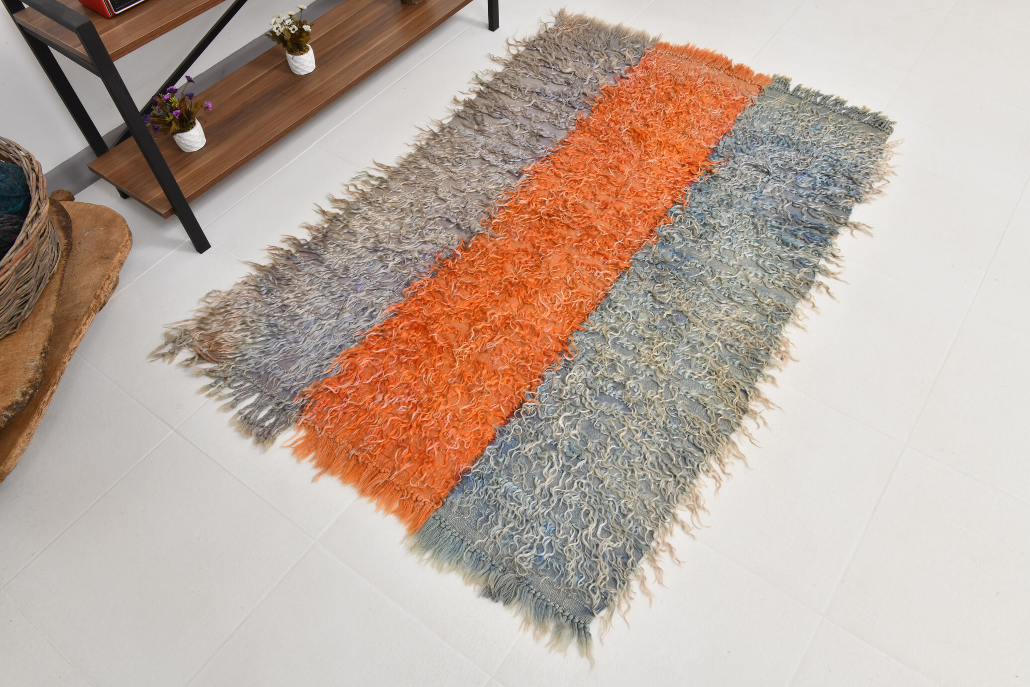 Handmade wool kilim rug 104x155cm