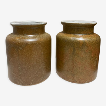 Set of 2 old stoneware pots