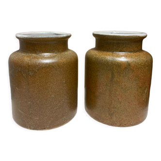 Set of 2 old stoneware pots