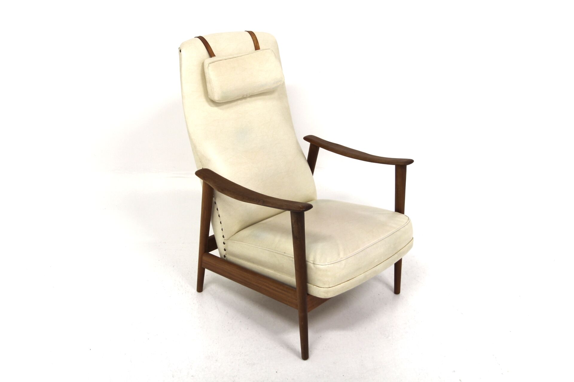 Scandinavian imitation leather armchair, Sweden, 1960