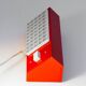 Red Elidus bedside lamp in metal, designed by Hans-Agne Jakobsson in the 1970s.