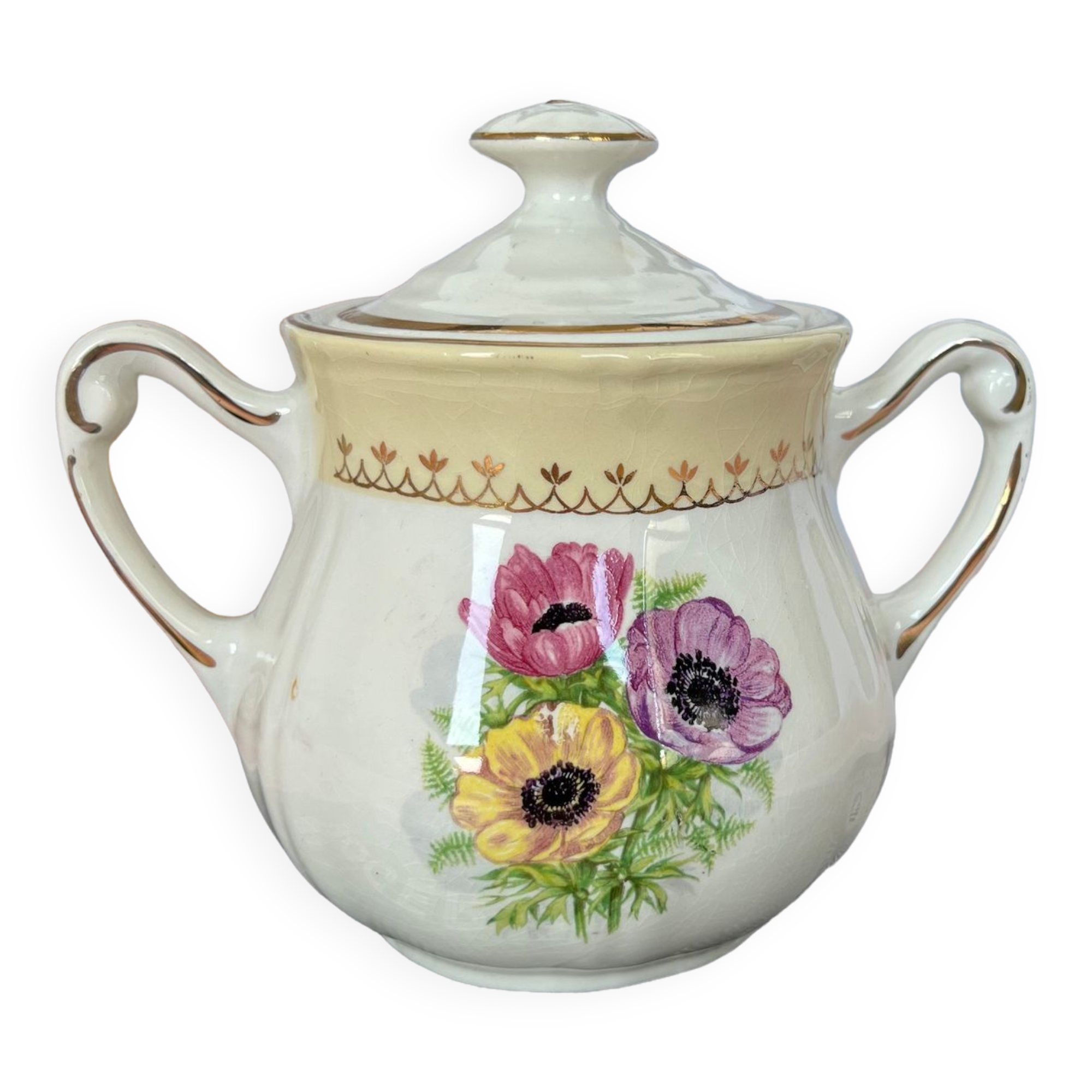 Sugar double handles porcelain the Amandinoise model Coopélia
