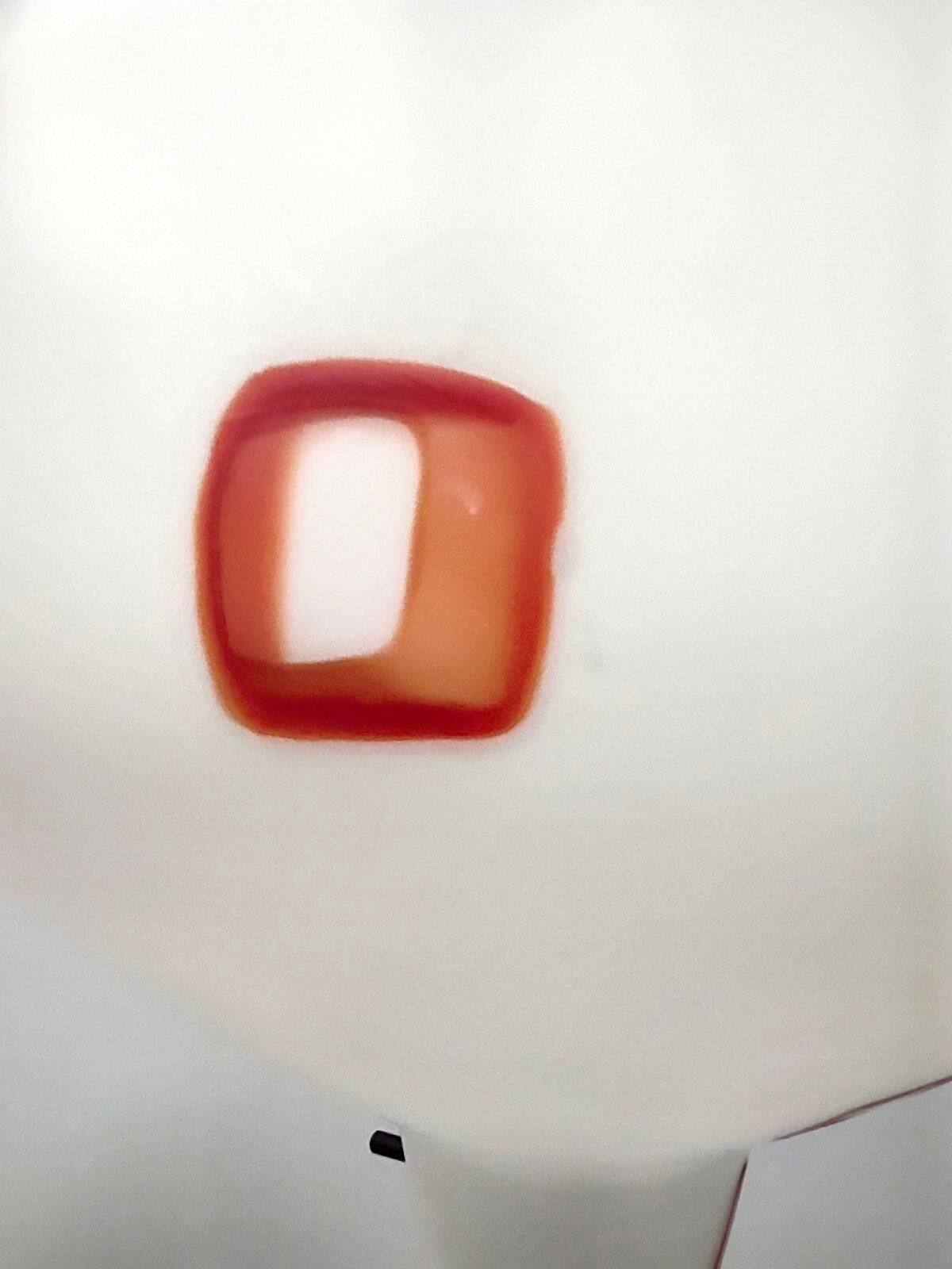 Floor Lamp with Vintage Encased Glass Shade with Red Geometrical Motifs, Italy