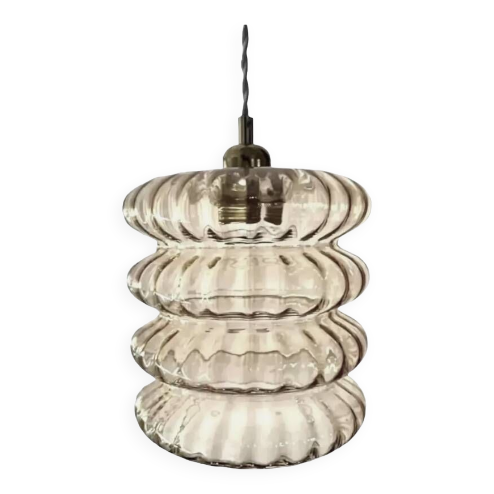 Vintage amber glass pendant light