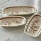 Lot 3 plats céramique vintage chardons