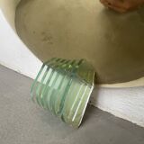 Pair of brass and art deco glass wall lights SCE