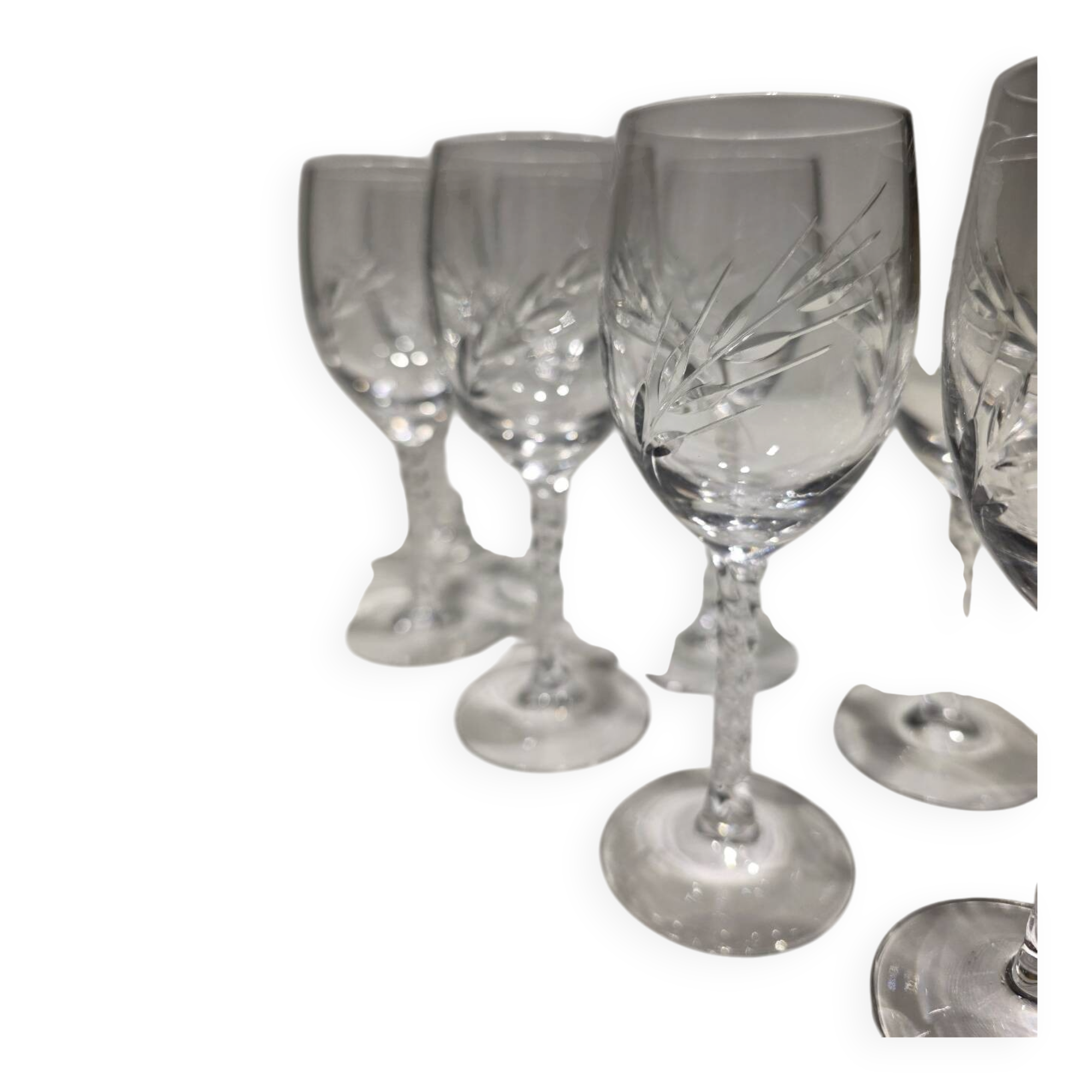 Lot 10 verres cristal d’Arques modèle Épi