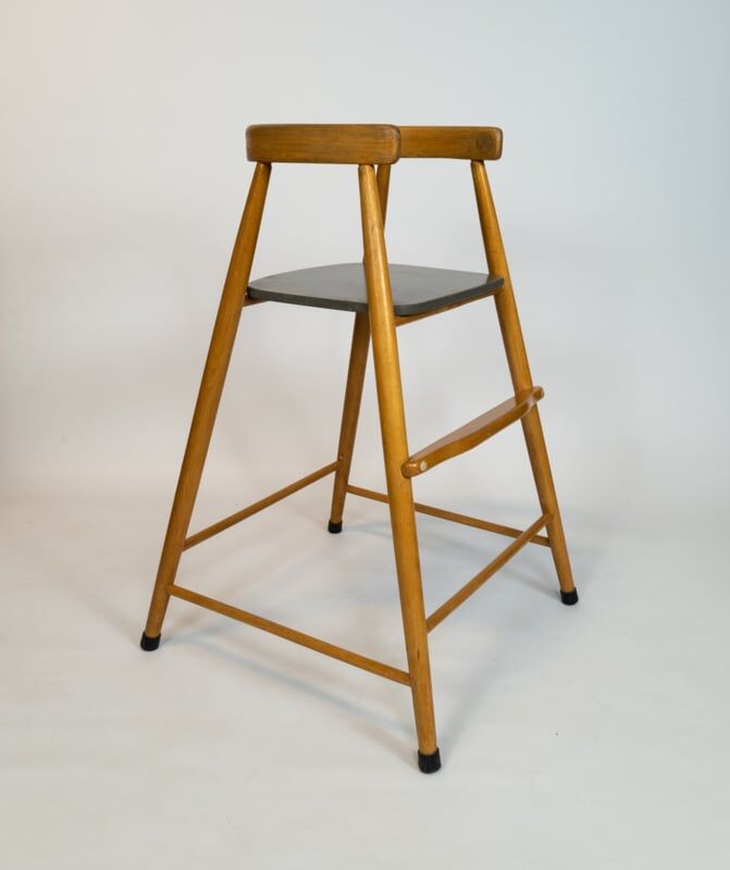 Wooden children's high chair by Nanna Ditzel Denmark 1960