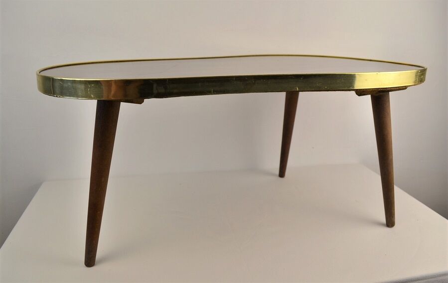 Coffee table tripod bean in formica, vintage 1960